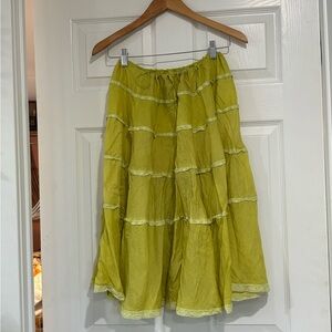 Dosa Vibrant Lime A-Line Skirt